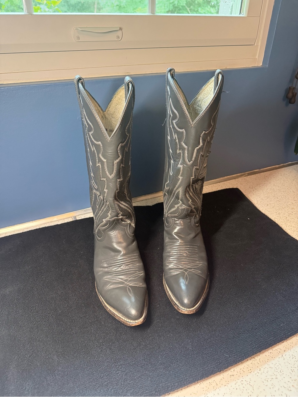Diamond J Grey Western Cowboy Boots
